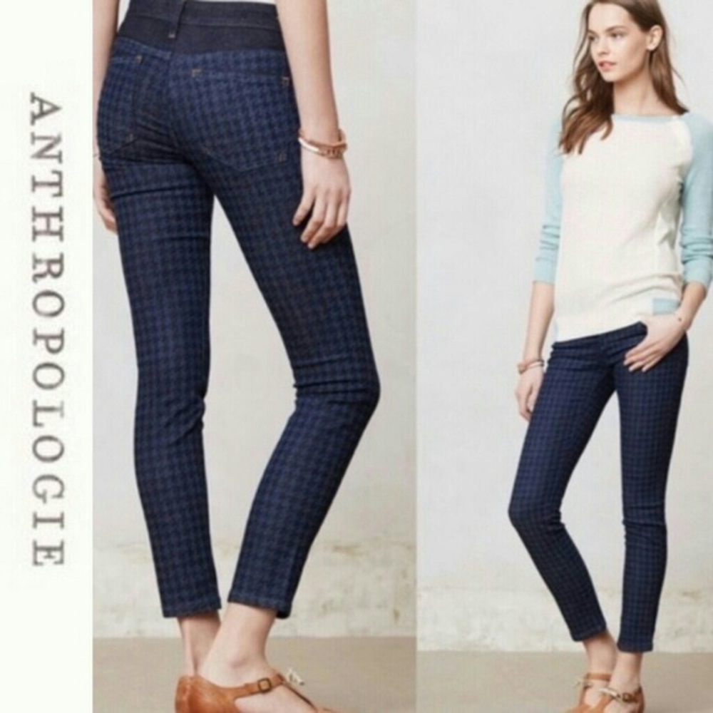 Anthropologie Pilco houndstooth skinny jeans